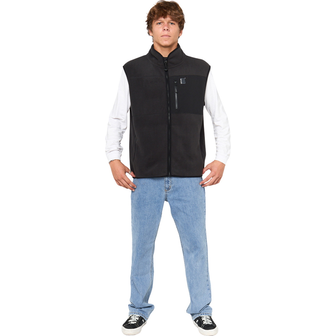 2025 Rip Curl Männer Search Polar Fleece Vest 09YMFL - Black